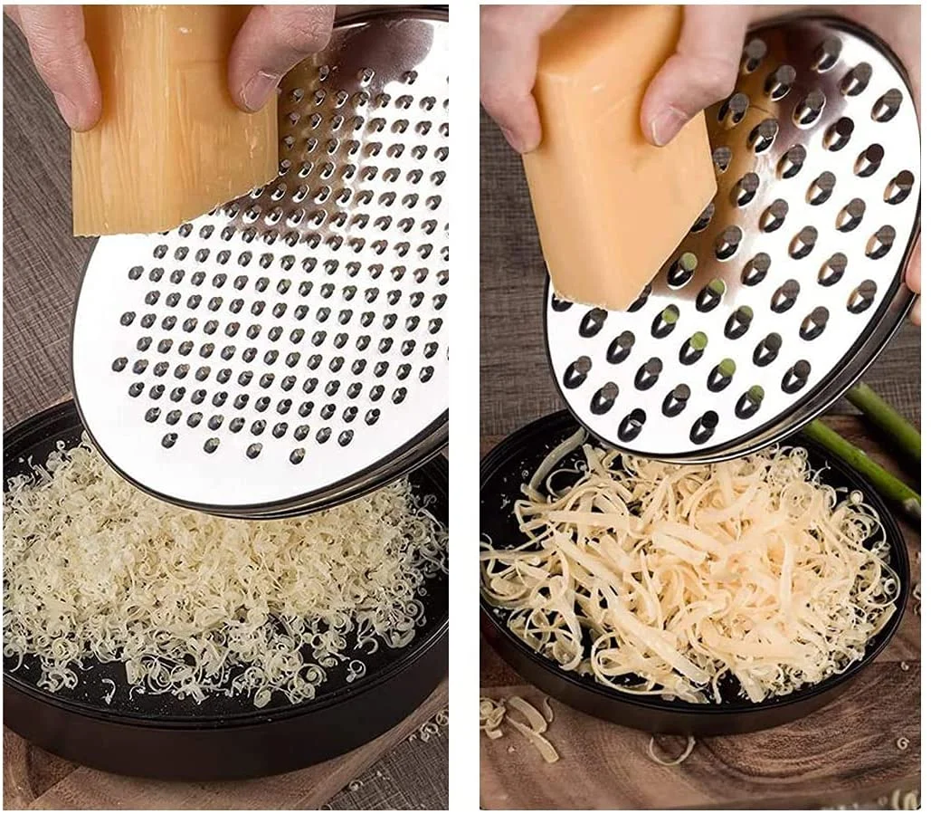 2 IN 1 Cheese Veggies Box Grater for Hard Parmesan and Soft Cheddar Cheese Grater with Food Storage Container