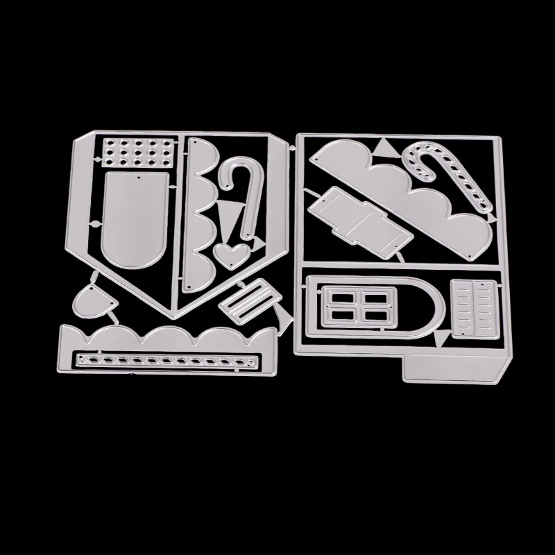 AAGU Yiwu Cutting Dies Manufacturer Metal Carbon Steel House Building Pattern Scrapbooking Cutting Dies Craft Cutter