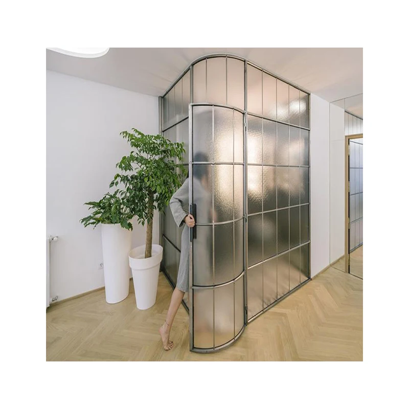 office partition bathroom door 6mm 8mm ultra clear tempered curved bent bending fluted reeded glass fluted curved glass panels