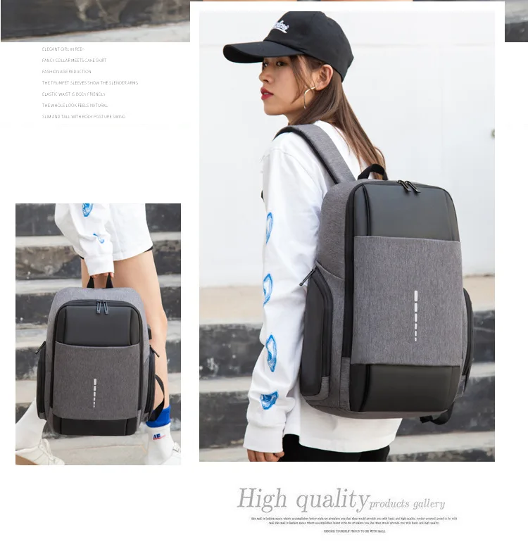 Smart USB Charging Laptop Backpack for Men Waterproof Oxford Business Notebook Travel Computer Bag Work and Study Accessory