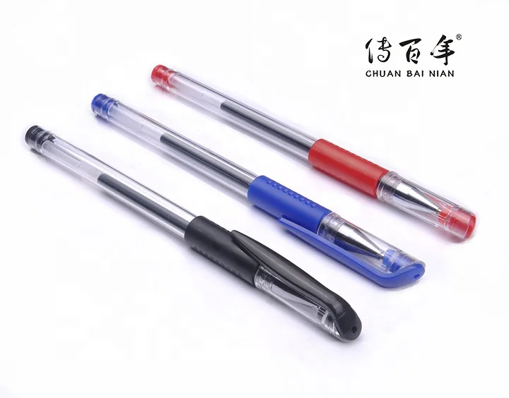 Simple glitter gel pen with rubber grip