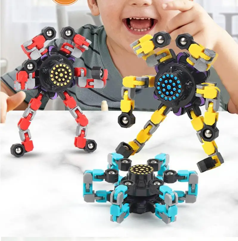 Fidget Spinner Transformable Chain Robot fidget Toy Mechanical Fingertip Spinner Toys Gyro