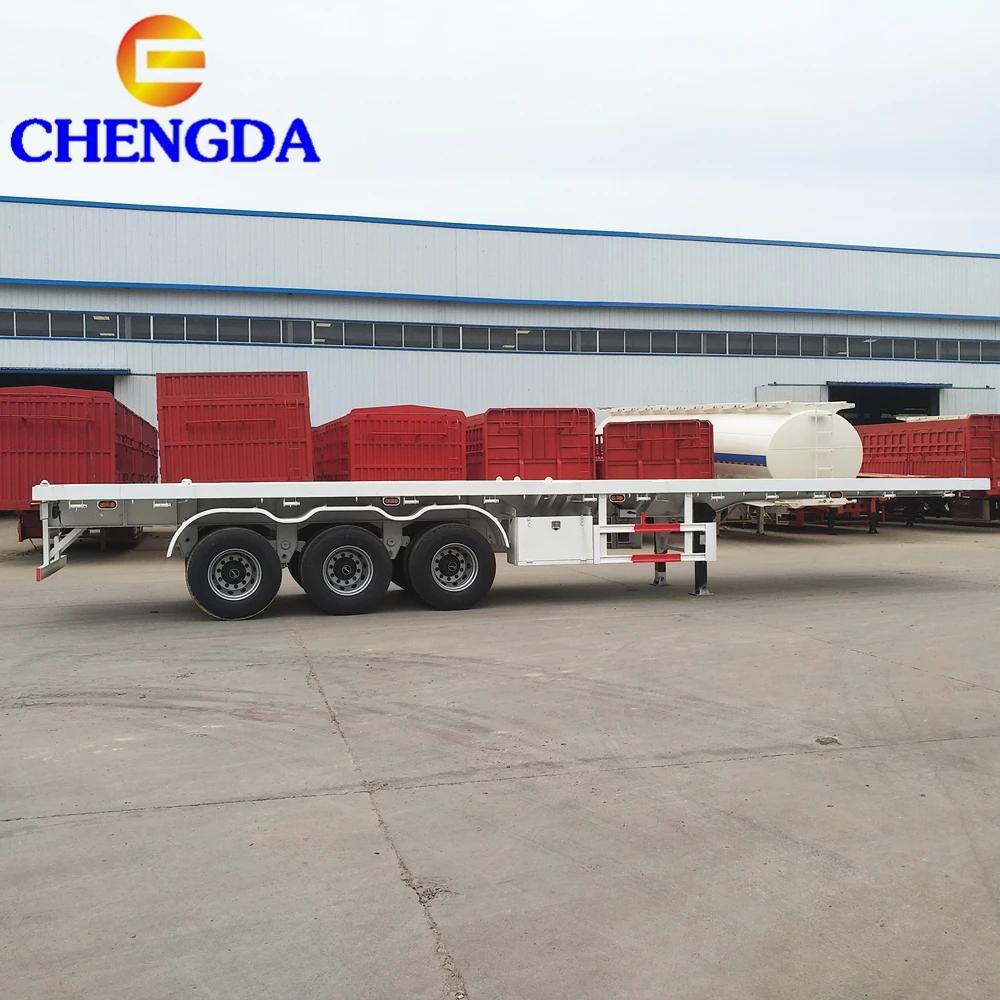 New 3Axle 20Ft 40 Feet 60Ft Extendable Flatbed Trailers For Sale