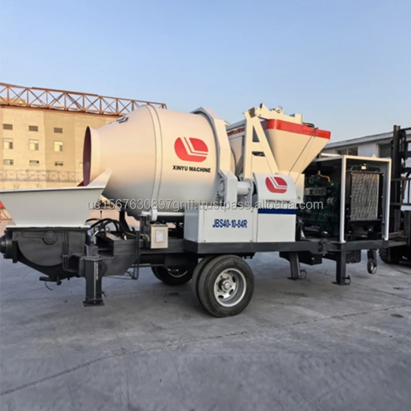 Small Portable JBTS40 Electric Concrete Pump and Concrete Mixer Distribute Pipe S Valve Type Concrete Mixer and Concrete Pumps