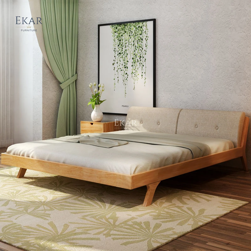 Modern Bedroom Furniture Wood Bed Frame King and Queen Size Wooden Bed