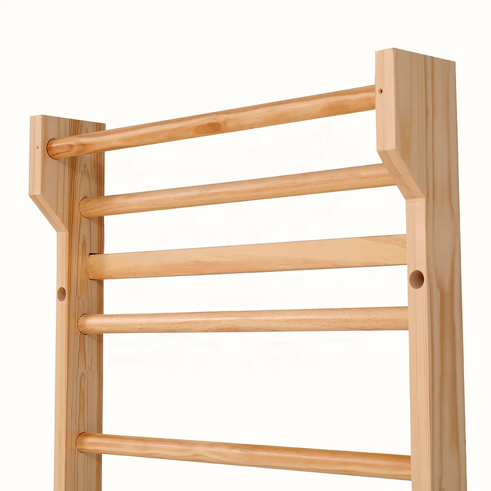 Swedish Wood Wall Mount Pull up Stall bar Ladder Home Gym for
