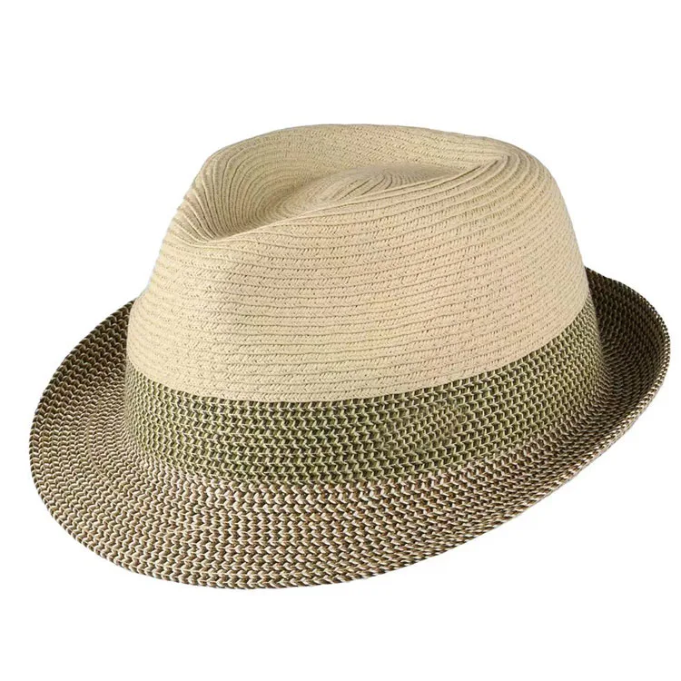 Wholesale Custom Summer Short Brim Beach Sun Hat Womens Mens Jazz Cap Trilby Panama Straw Fedora Hats