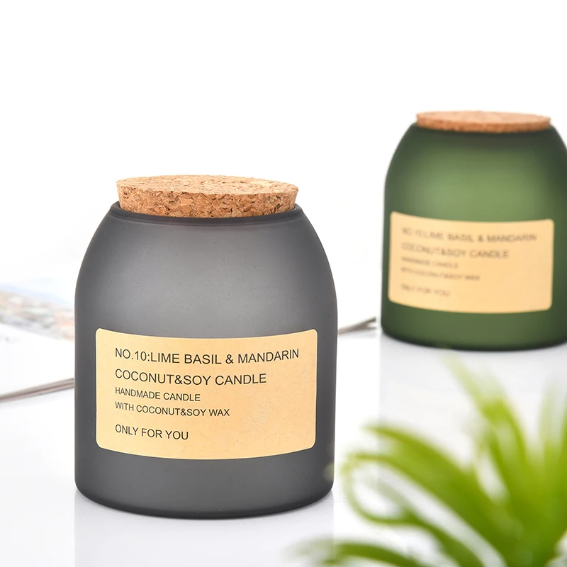 Luxury Heat-resistant 13oz 15oz High Borosilicate Material Empty Glass Candle Jars with Cork Lid