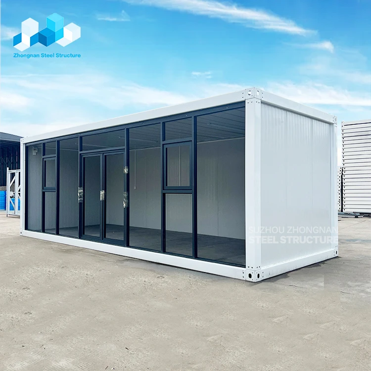 20 40 foot detachable prefabricated office container homes movable prefab container flat pack house with garage