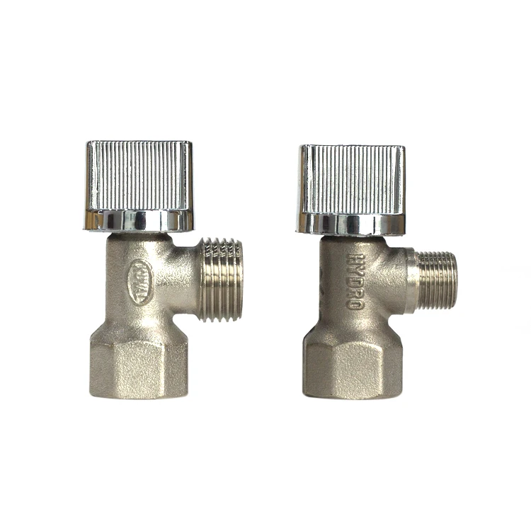 Sand polished price list 90 degree sanitary water bathroom brass angle ball valve nickel for water heater