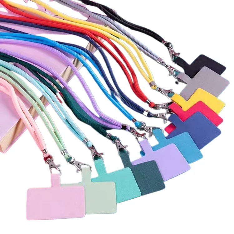 Luxury Custom Polyester Phone Tether Wrist Strap Lanyard with Hand Rest String and Embroidered Keychain Brand Keychain Rope