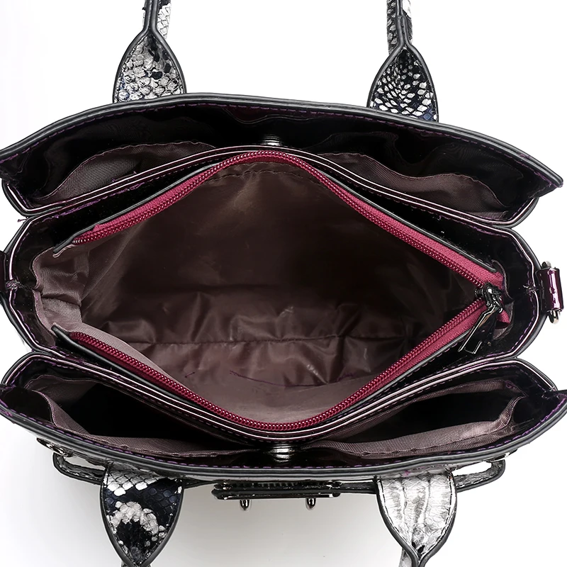 JIANUO promotional faux leather bags handbag set 3 in 1 big size ladies set bag