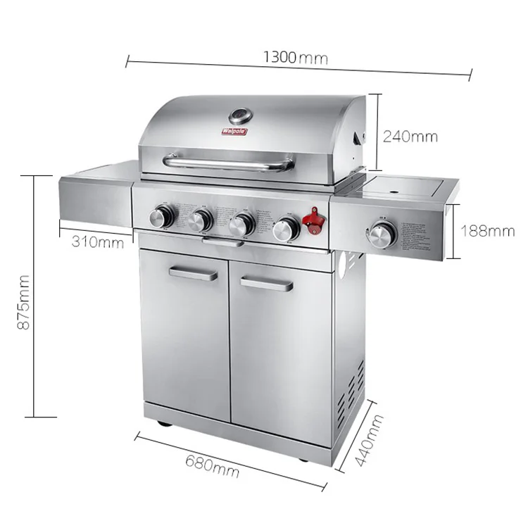 2022 The Most Popular Export Quality Oem Design Assembled Outdoor Stainless Steel Gas Bbq Grill