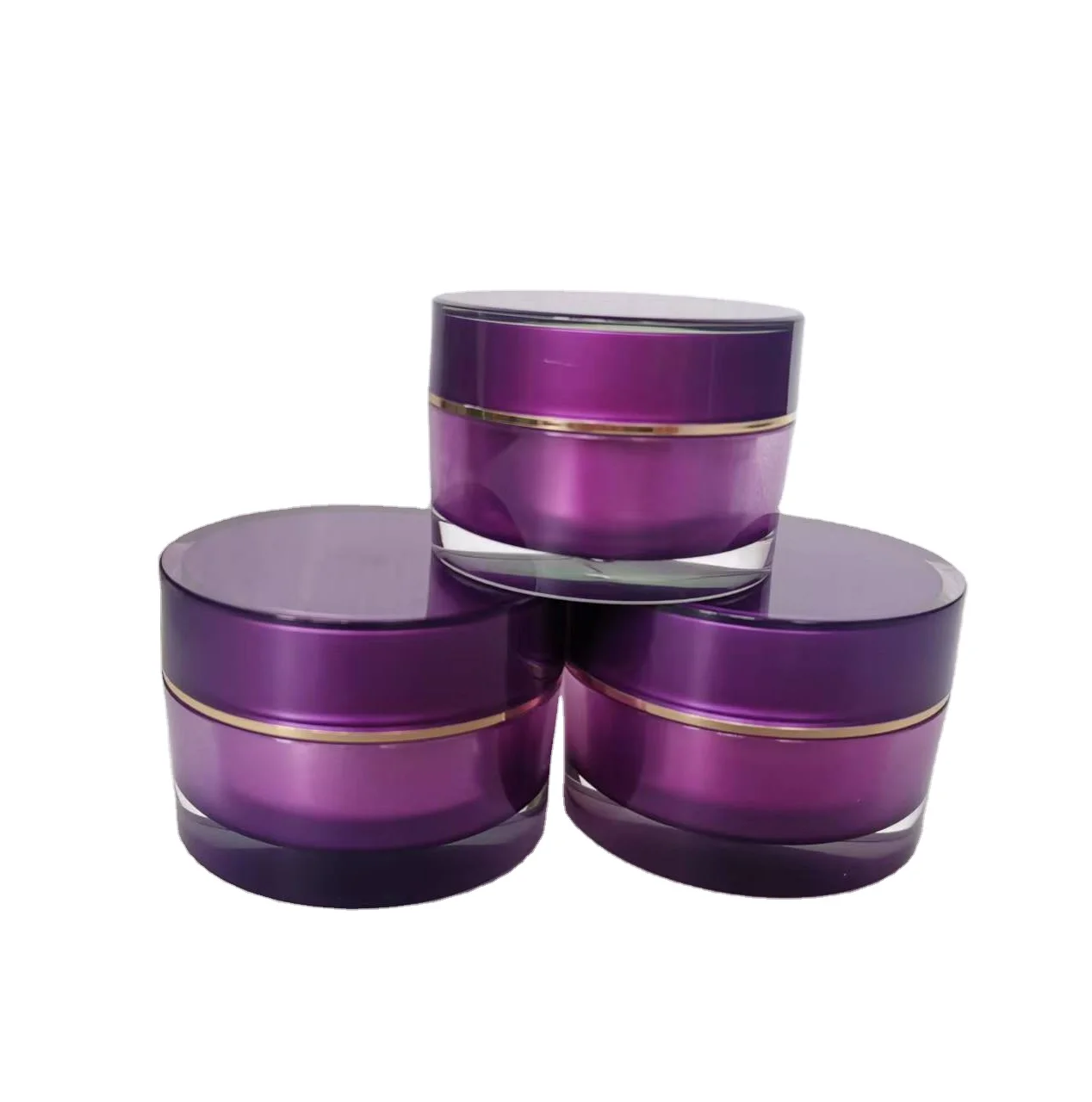 10ml 15ml 30ml 50ml empty luxury acrylic powder jar with lid in round shape cosmettic jar sets for face cream powder