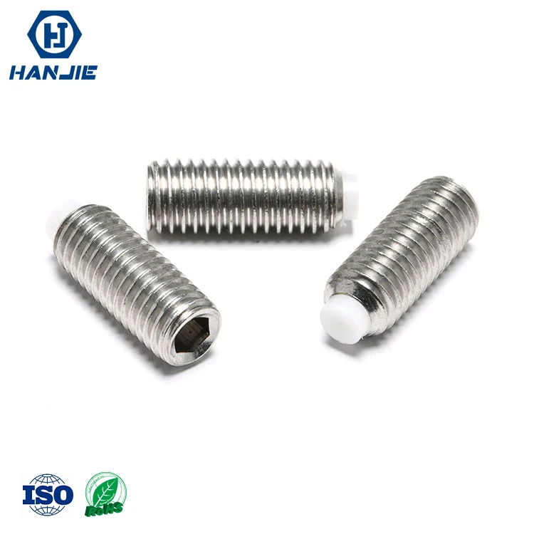 Wholesale M3 M4 Stainless Steel Plastic Tip Dog Point Hollow Hex Socket Head Grub Set Screw