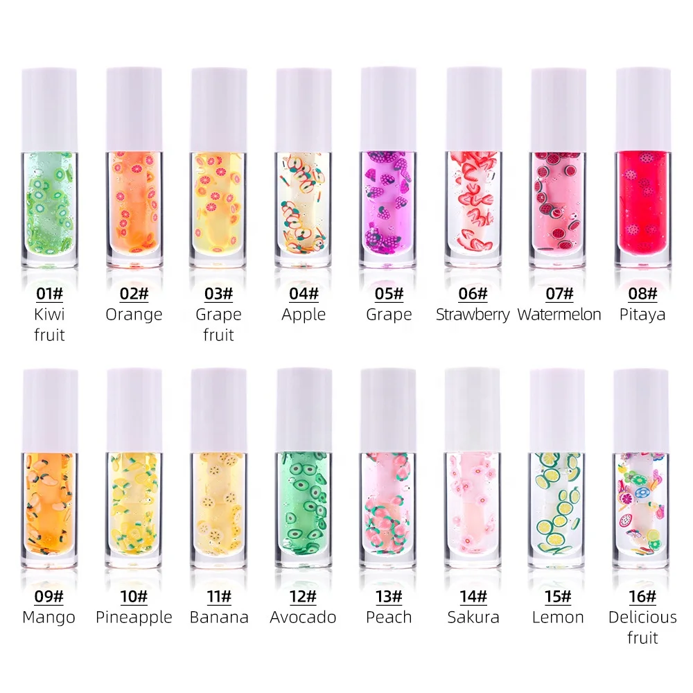 Cosmetics Custom Makeup Lip Gloss Moisturizing Water Light Strawberry Mango Fruit Flavor 5ML Lip Oil