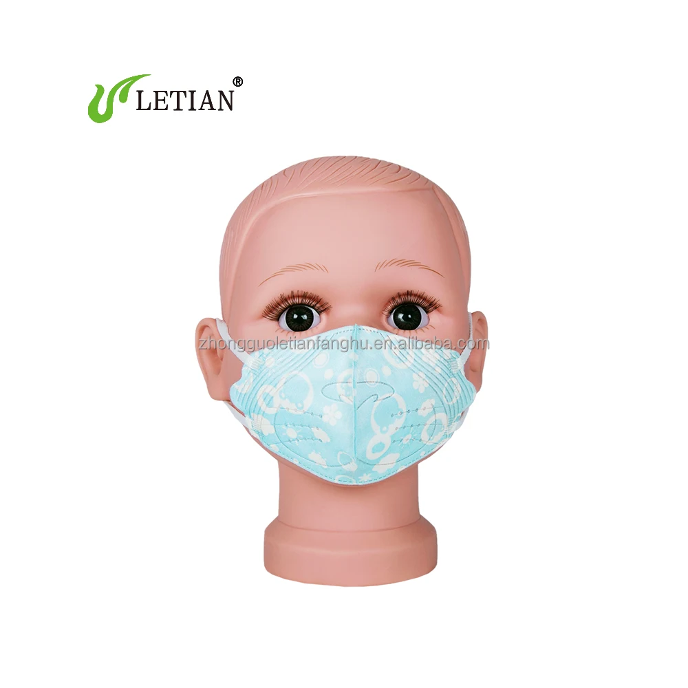Letian 3 Ply Nose Design Kid Children Print Facemask  Facemask Face 3d Mask Baby Disposable Dust Baby Color Disposable Face Mask