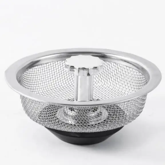 Kitchen Sink Filter Stainless Steel Anti-Blocking Artifact Wash Basin Sink Sewer Ground Funnel Separating Residue Net