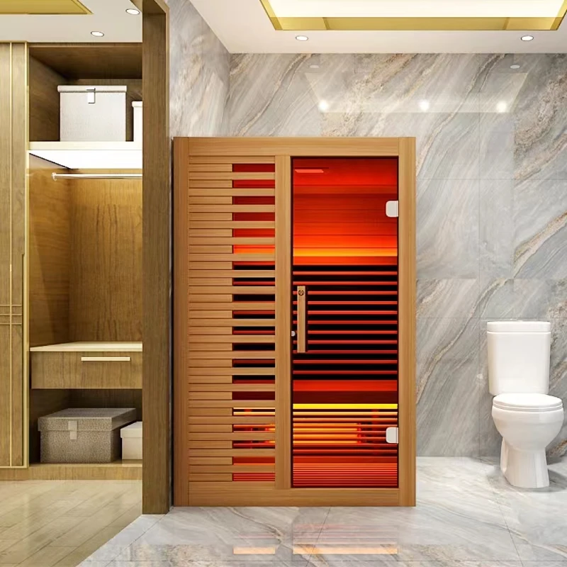 Custom High Quality Infrared Wooden Red Cedar Indoor Sauna 2 People Traditional Dry Steam Sauna Room