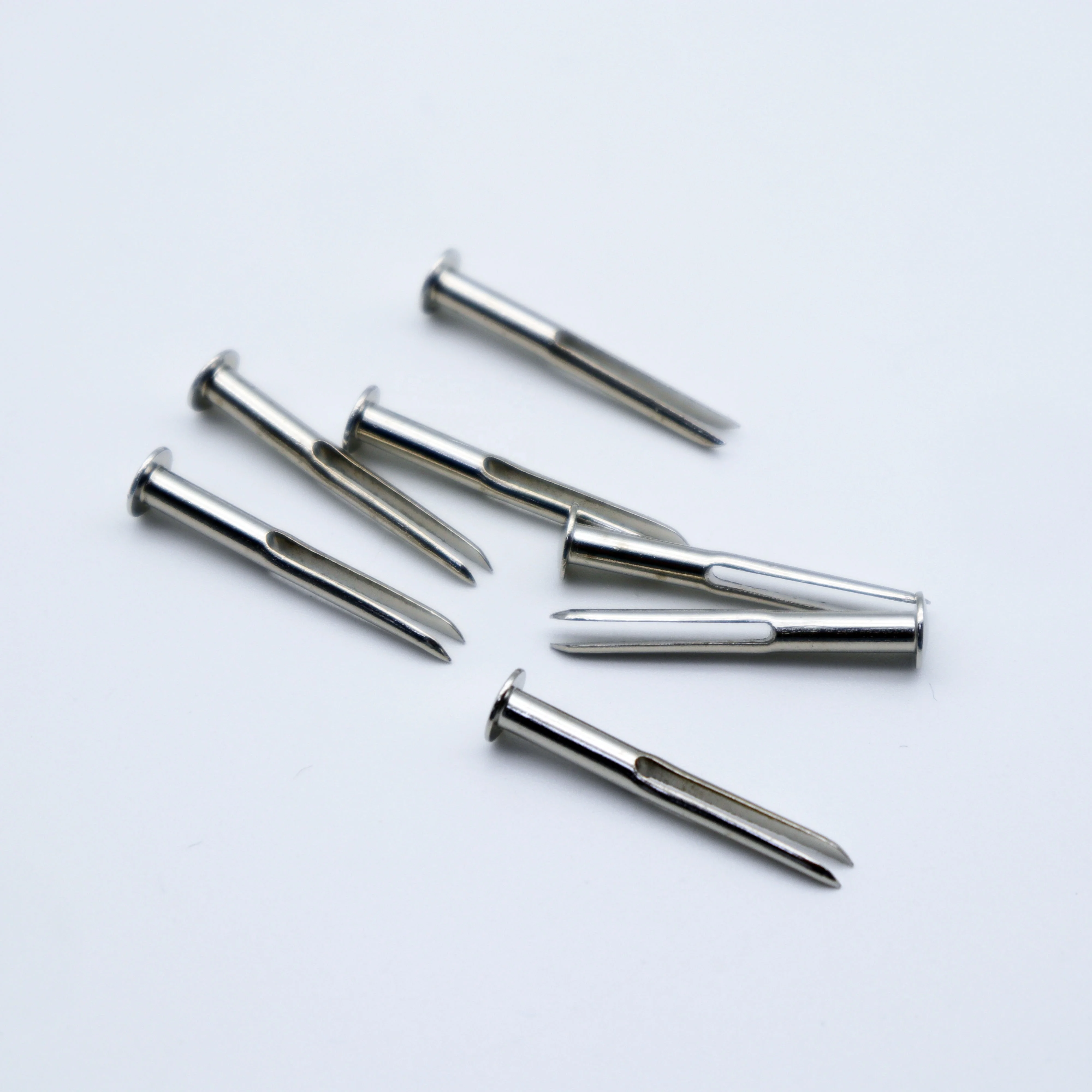 Long bifurcated split rivet round head steel with nickel plated