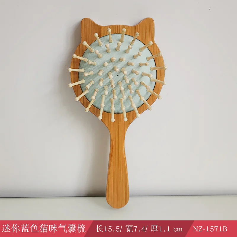 Natural Bristle Hair Scalp Massager Brush Natural Bamboo Massage Comb Wood Hair Brush