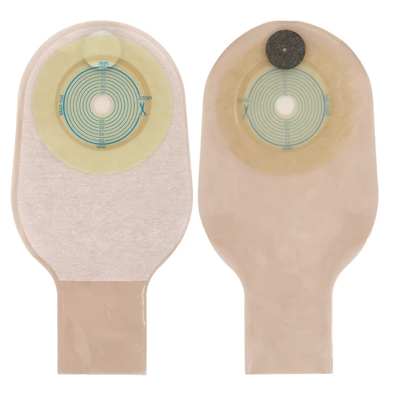 Non Woven Fabric Ostomy Colostomy Bag one piece Medical Adhesive Drainable Ostomy Bag With Clamp Colostomy Pouch