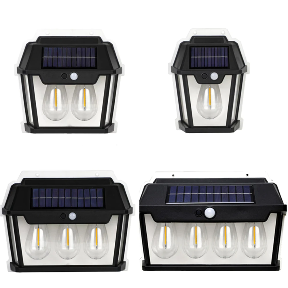 Solar Outdoor Tungsten Bulb Wall Light For Villa Patio Garden Lamp