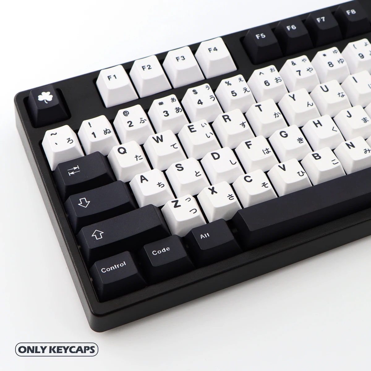 129 Keys Black and White Keycaps PBT Dye Sub Custom Japanese Font Keycaps for Gateron Kailh Cherry MX Switch Keyboard