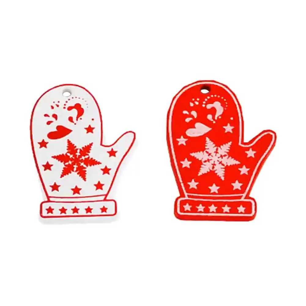 New DIY Colorful Pattern Christmas Tree Decoration Wooden Hanging Ornaments for Xmas Holiday Season Decor