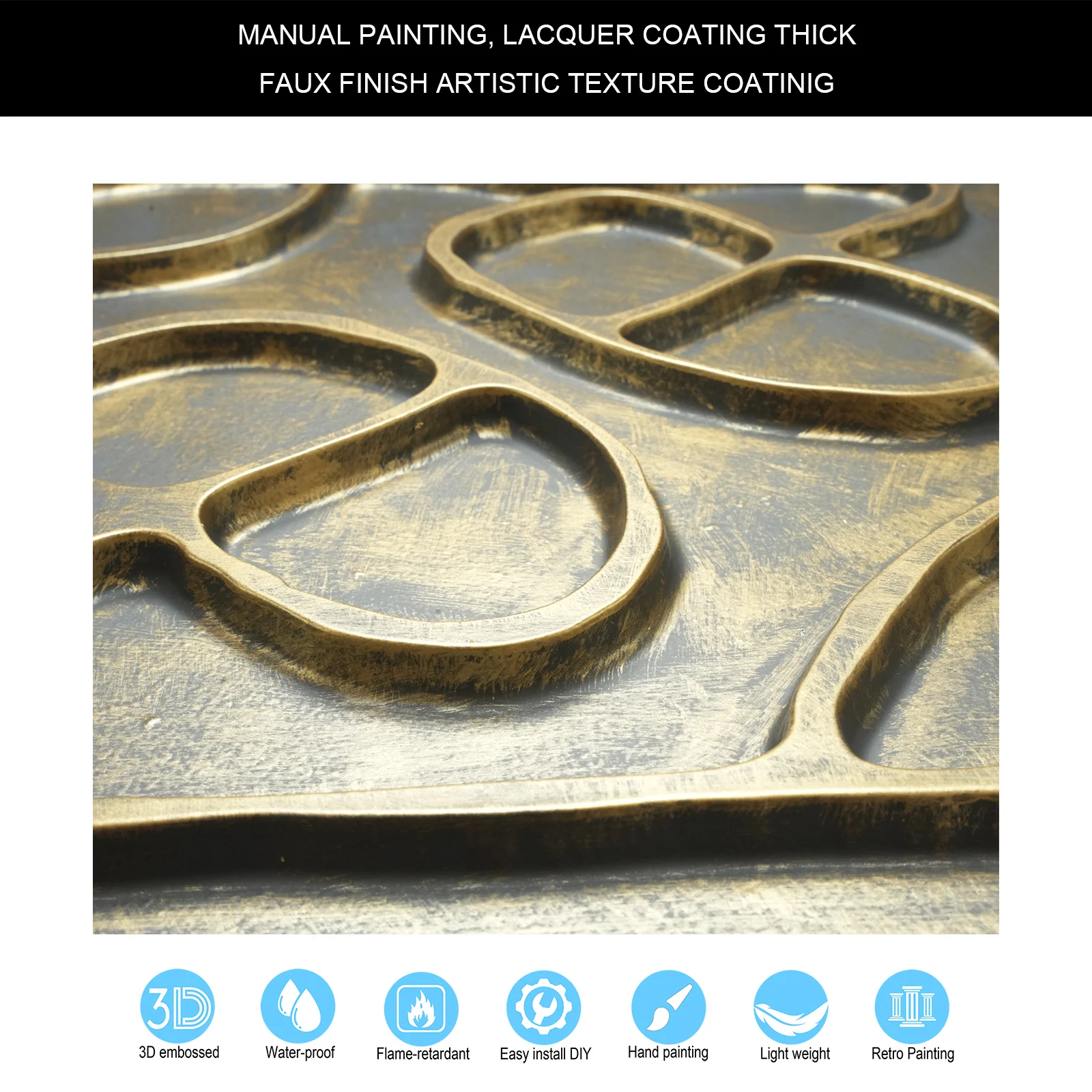 Paint metallic finish interior roof Ceil tiles Emboss interior wall panel Easy to Install PVC Panels PL28 Ancient gold