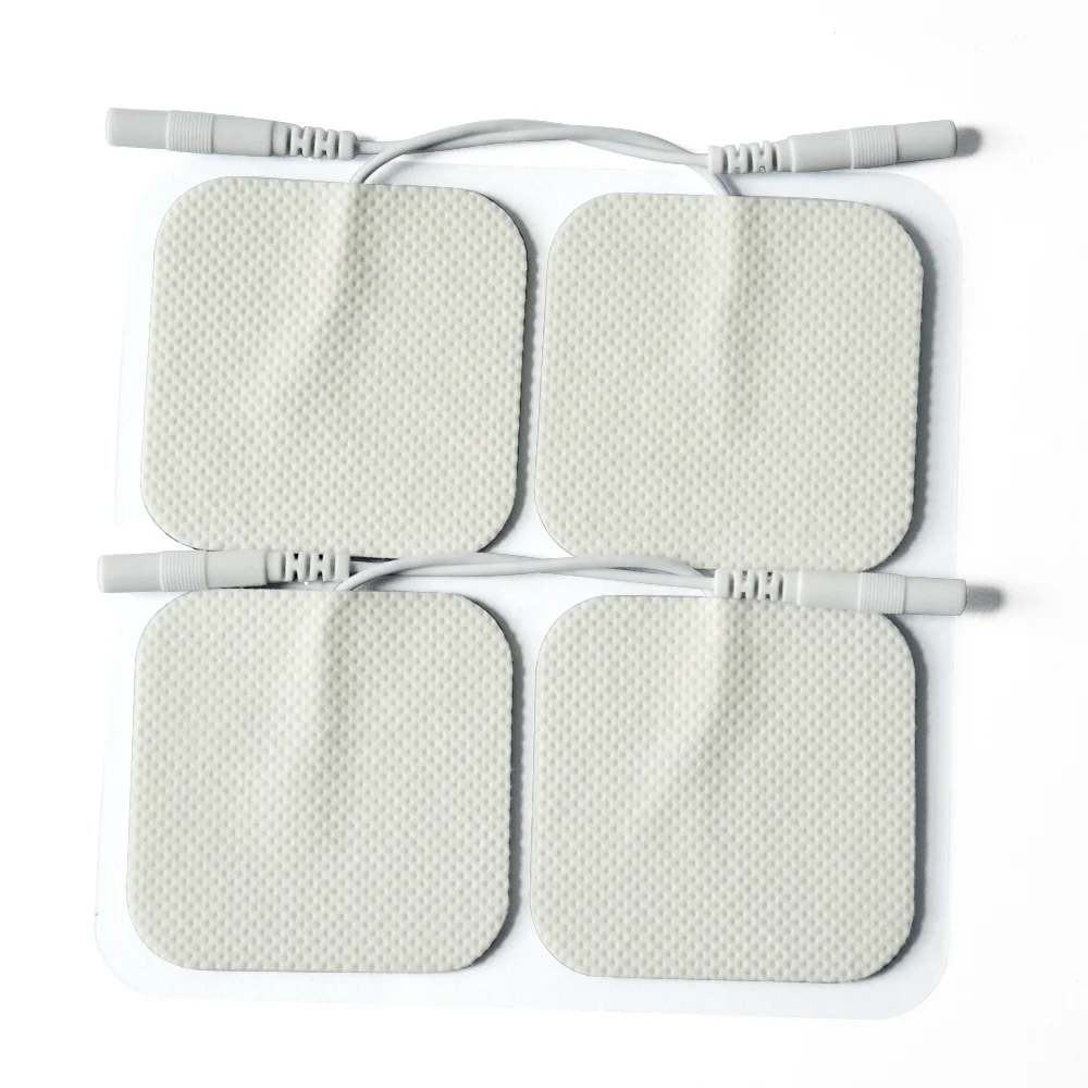 TENS electrode pad 5*5cm adhesive gel with pin pad high quality non-woven tens unit electrode pad