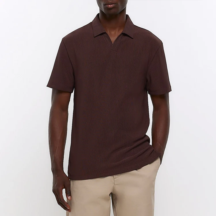 Polo T-shirt Soft Business Summer Polo Shirt Plain V Neck Short Sleeve Wholesale Custom High Quality Casual Men Blank Knitted