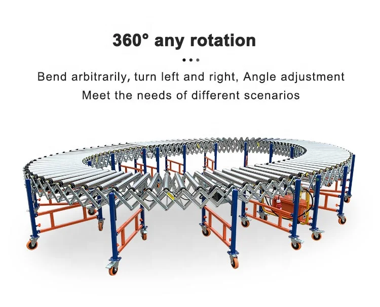 Poly V belt conveyor line flexible roller conveyor with power motorized running freely rotation loading unloading carton box