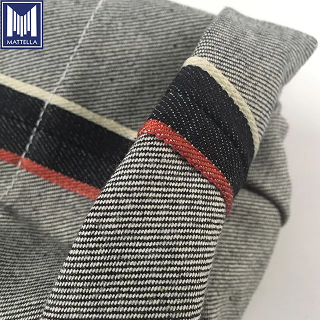 DIY design ready to ship herringbone selvage denim fabric with embroidery raw denim fabric