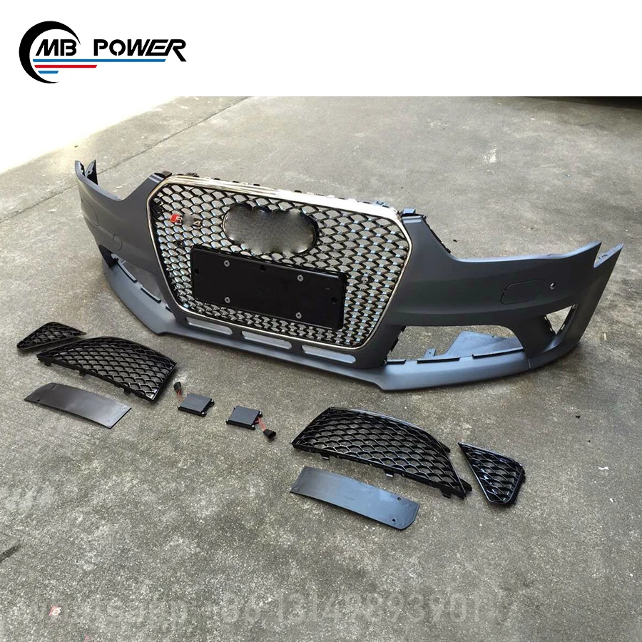High fitment! A4 upgrade to RS4 body kit front bumper and grille A4 to RS4 style suto parts car kit