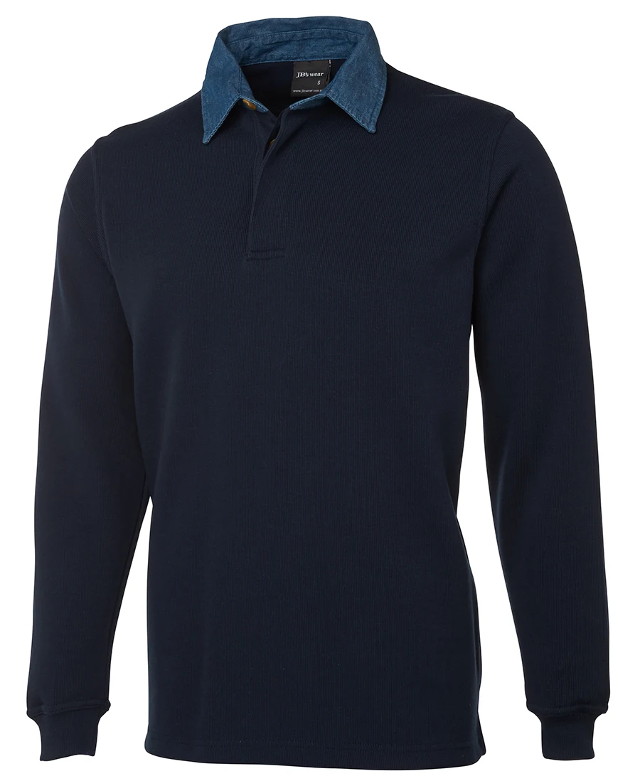 Kids and Adults 65 Polyester 35 Cotton classic fit with ribbed cuffs internal contrast woven back neck dome side splits Rugby