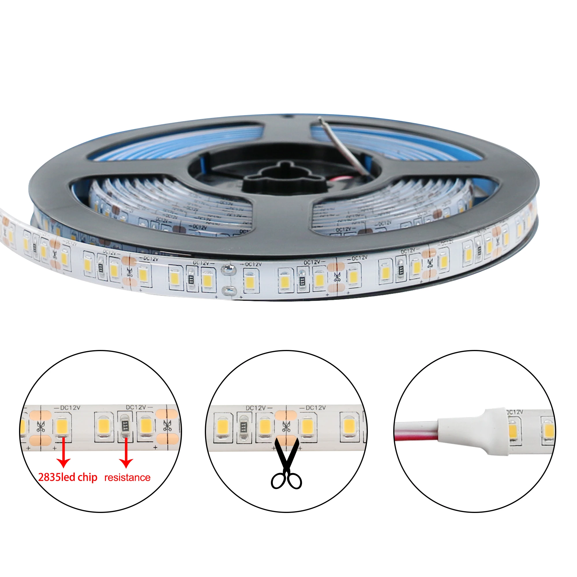 High Lumen 120lm SMD 2835 5050 60led 120leds LED strip light tape 2700K 3000K 5000K White light
