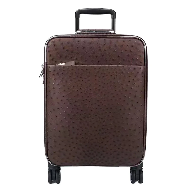 Luxury Real Exotic Leather Genuine Ostrich Skin Leather Luggage Suitcase, luxury leather luggage, Suitcase Real Ostrich