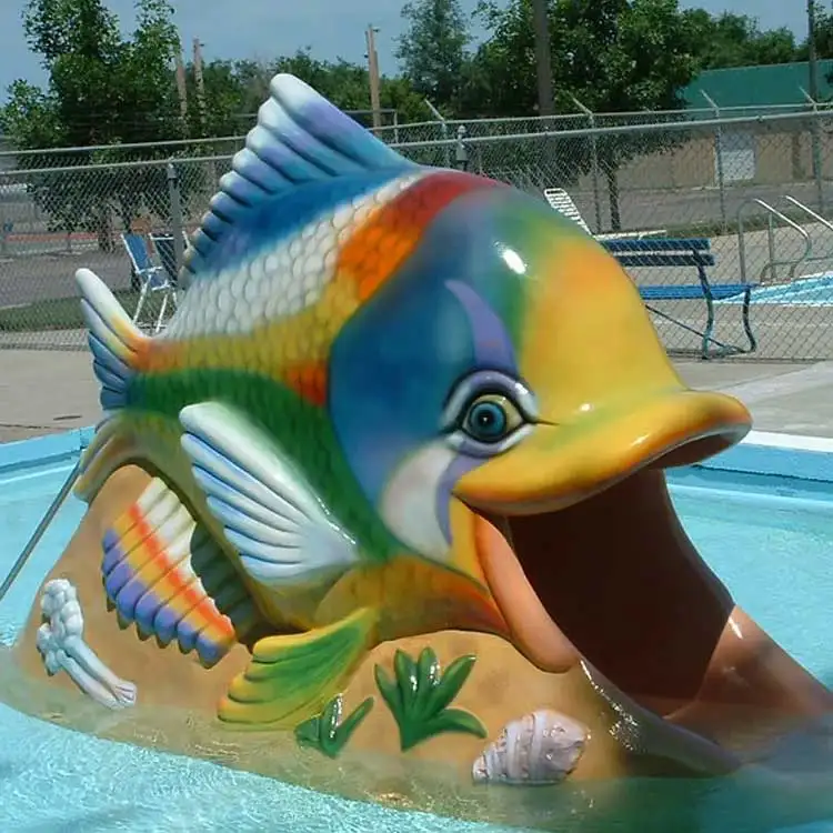Factory Wholesale Party Hand Made Life Size Animals Fiberglass Fish Sculpture for Garden Decoration