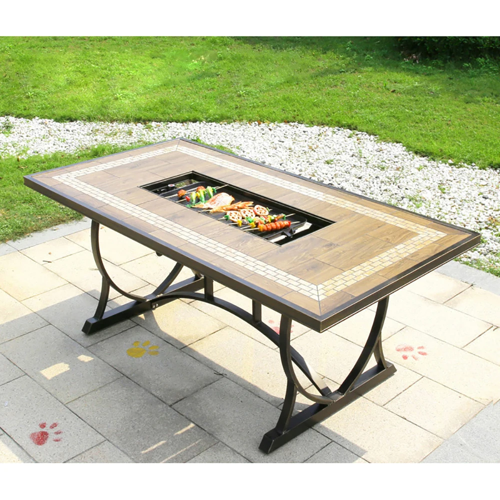 Aluminum Die Casting Ceramic Grill Table  Barbecue Electric Grill Table