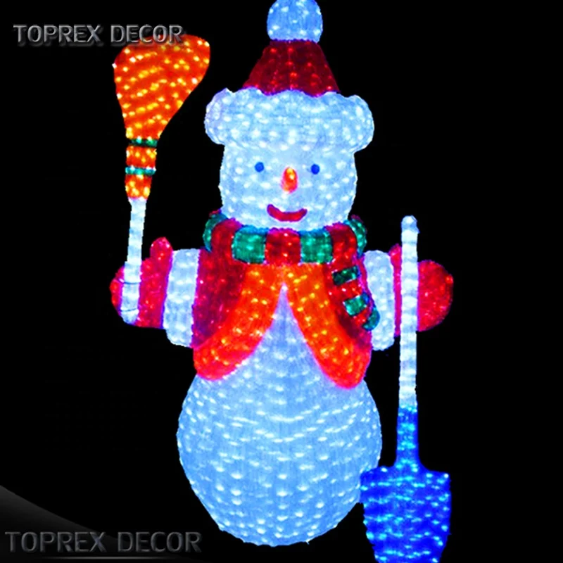 Wedding Decorator Christmas Snowman Themed Decorations 3d Acrylic Led Lights Snow Man