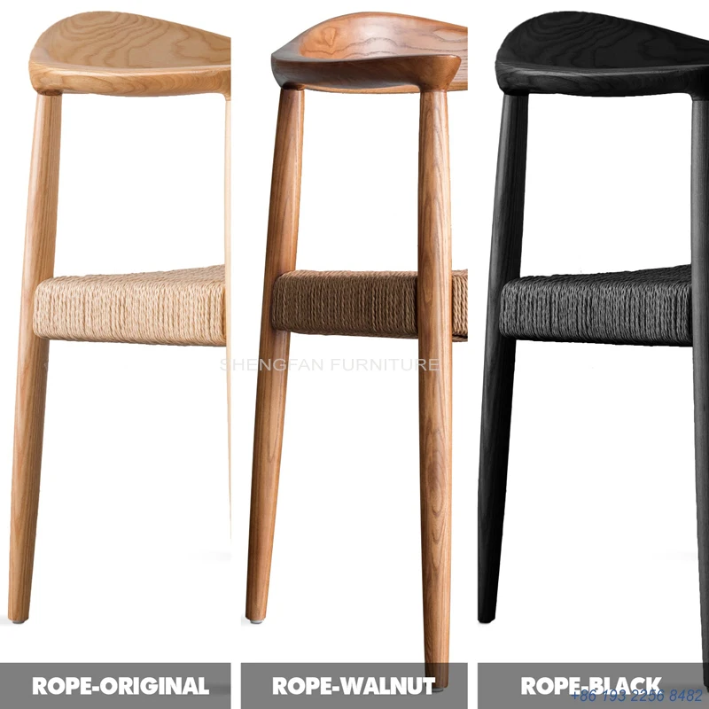 Hans Wegner Style Professional Factory Kennedy Arm Chair Leather Cushion Wooden Dining Chairs With Padded Seats