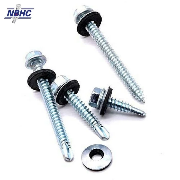 NBHC007SC Din7504 Hex head self drilling screw with EPDM washer roofing screw Metal Screws