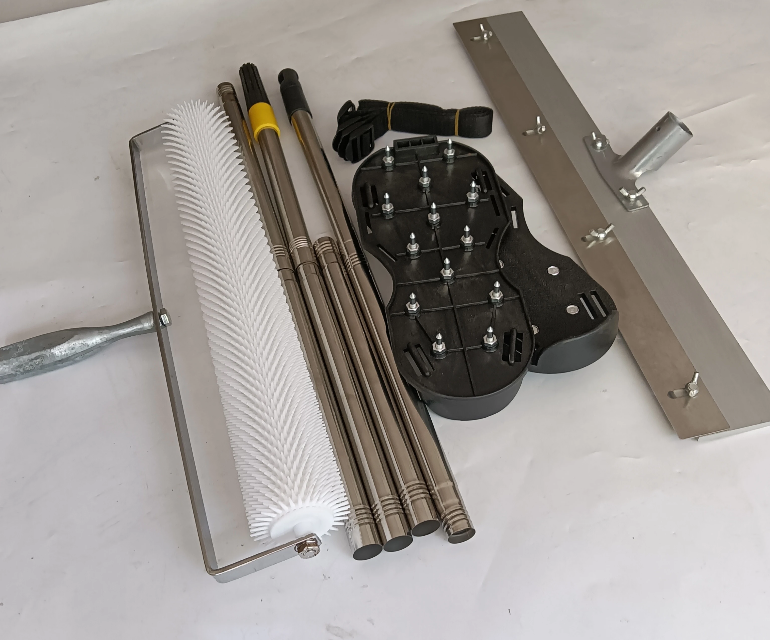 1set Spiked Roller Stainless handle+Spiked Shoes+Pin Leveller Adjustable 600mm Epoxy self levelling cement floor compound Tools