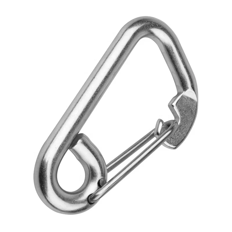 FULE Bestselling Carabiner Chain Stainless Steel 316L Metal Lanyard Bag Metal Large Spring Gate Snap Hook