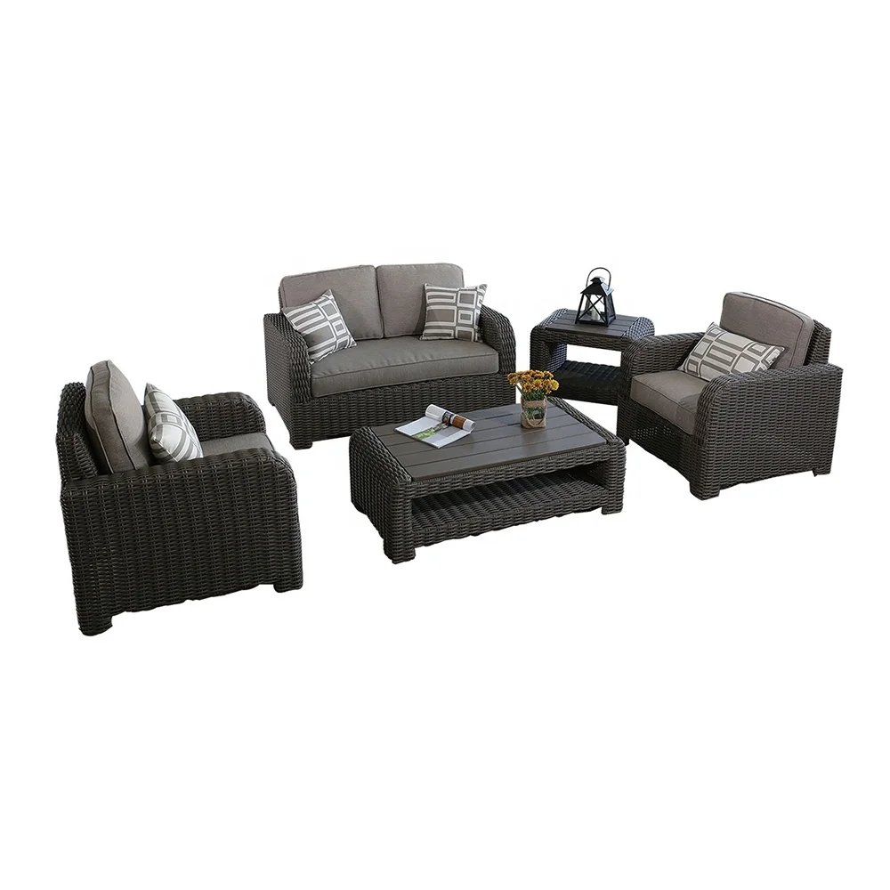 
Waterproof Luxury Rattan Outdoor Furniture Durable Lounge Living Room Sofa Set 
