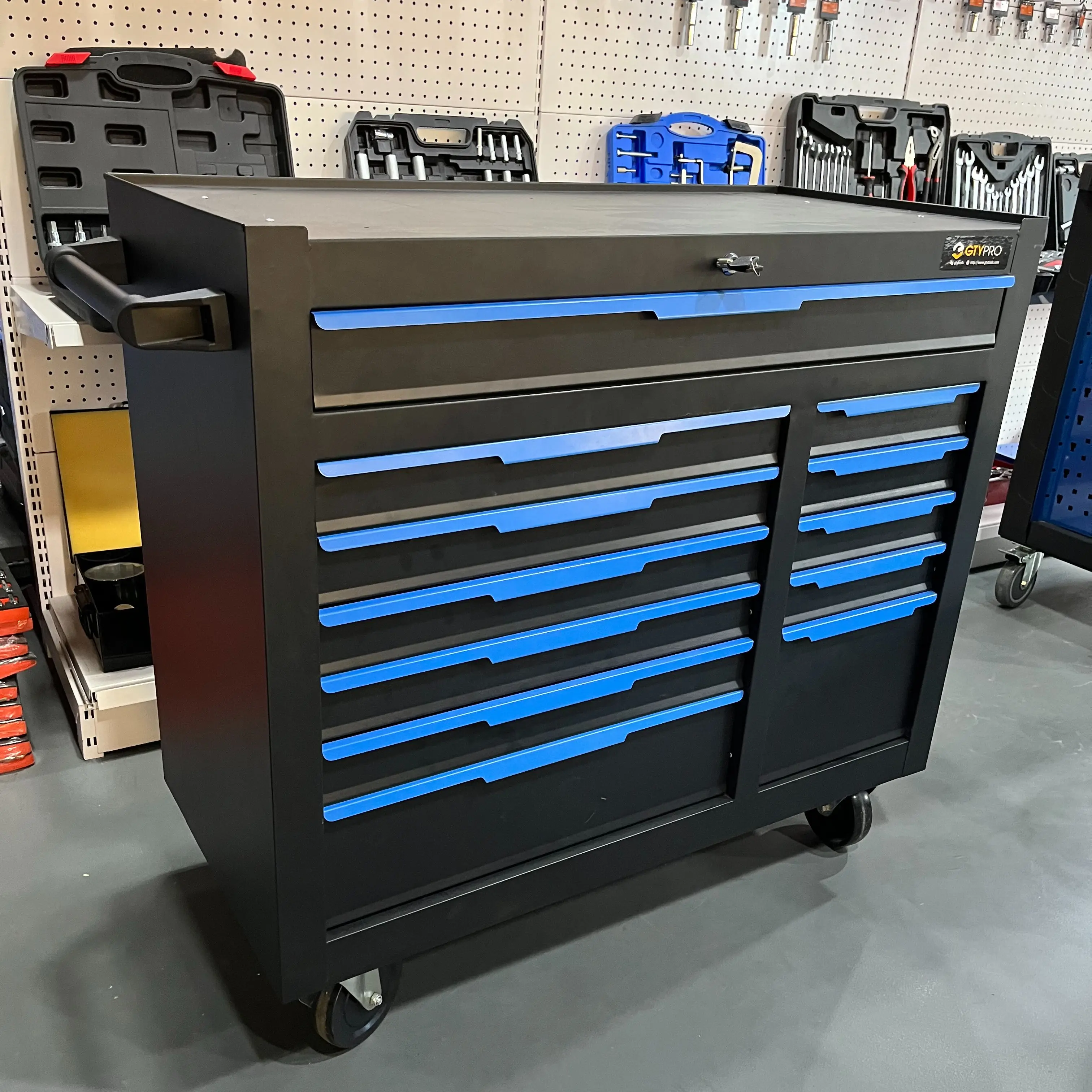 Rolling Tool Chest with 7 Drawer Tool Box Tool Storage Organizer Cabinets with Key Locking for Garage Warehouse Repair Shop