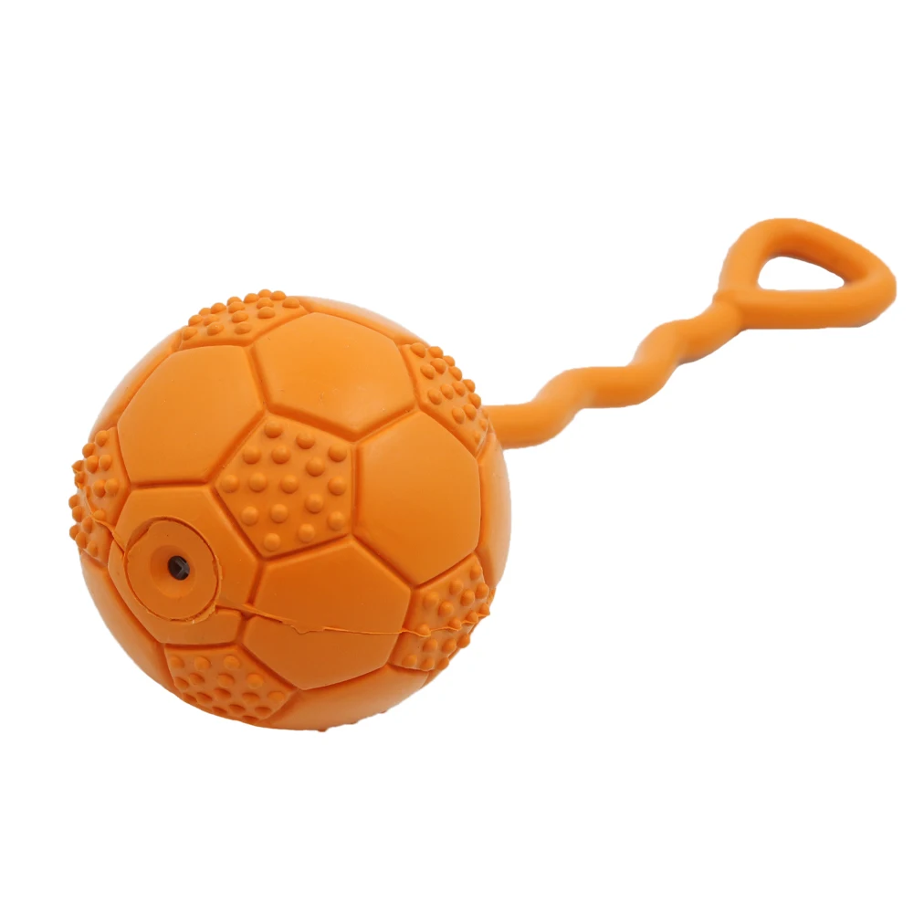 Thinkerpet 21.6CM Rubber Dog Toy Soccer Ball Squeaky Chew Bite Custom Natural Rubber Pet Dog Toy Soccer Ball