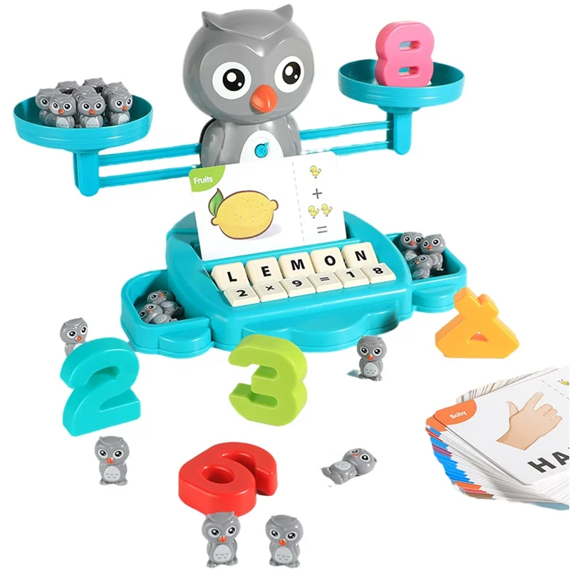 4 in 1 Cartoon Animal STEM Educational Math Balance Scale Game Toys