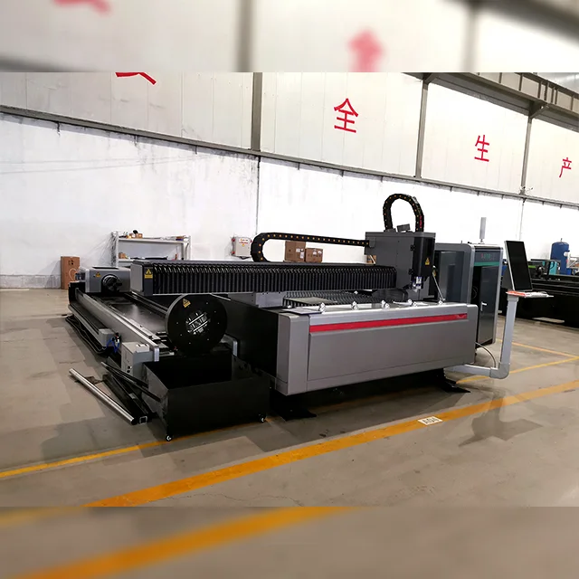 Leapion 4kw cast iron body Fiber laser cutting machine with exchange working table for sheet steel and tube